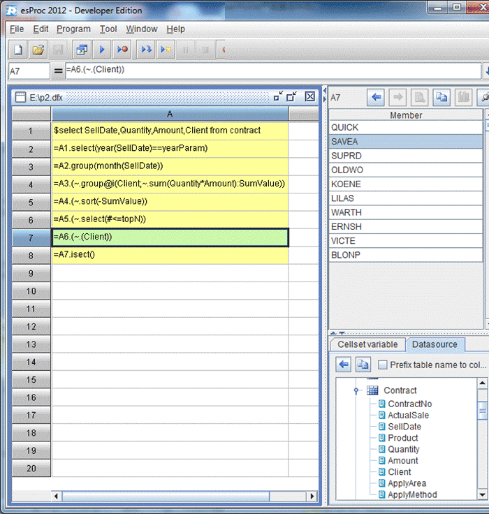 esProc database development-9